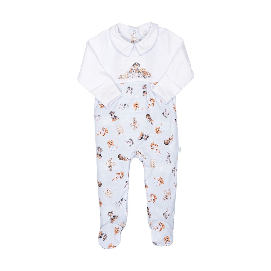 Wrendale 'Little Paws' Dog Printed Babygrow