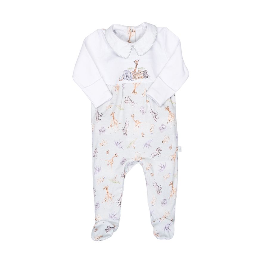 Wrendale 'Little Savannah' African Animal Printed Babygrow