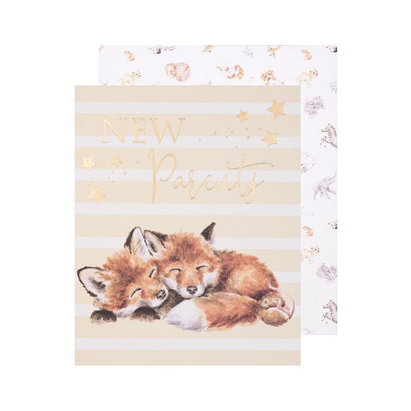 Wrendale 'Furever Family' Fox  - New Parents / New Baby Card - Wrendale
