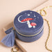 Lisa Angel Moonrise Mini Round Velvet Travel Jewellery Case in Blue