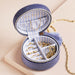 Lisa Angel Moonrise Mini Round Velvet Travel Jewellery Case in Blue