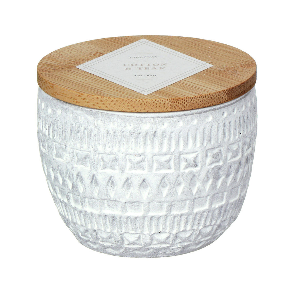 Paddywax Sonora Concrete Candle 85g - White Cotton & Teak