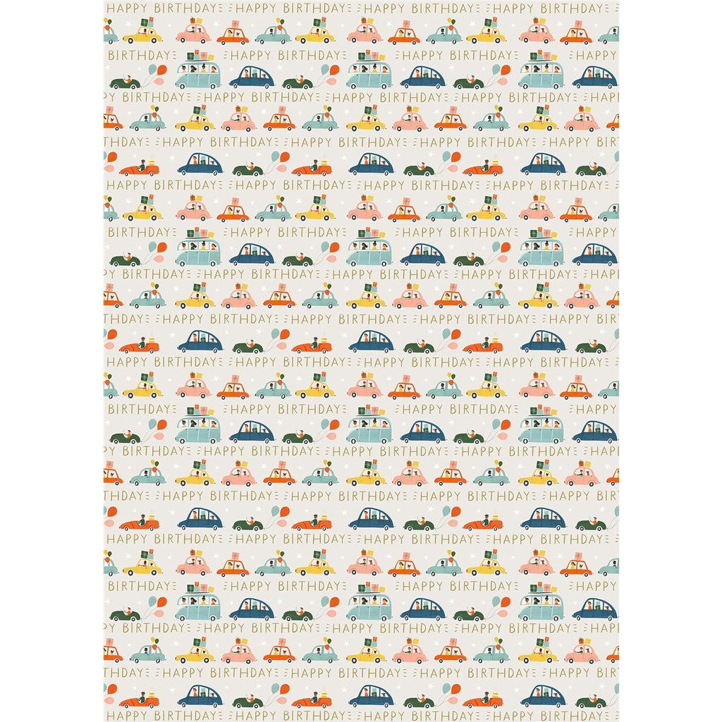 The Art File Happy Birthday Cars Roll Wrap