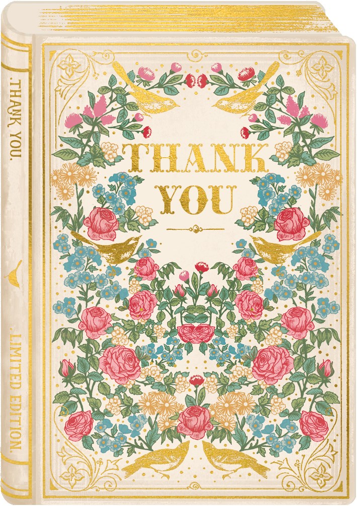 The Art File Floral Book Thank You Greetings Card