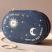 Lisa Angel Sun and Moon Embroidered Oval Jewellery Case in Navy