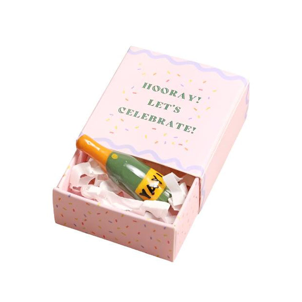 Lisa Angel Tiny Matchbox Ceramic Champagne Token