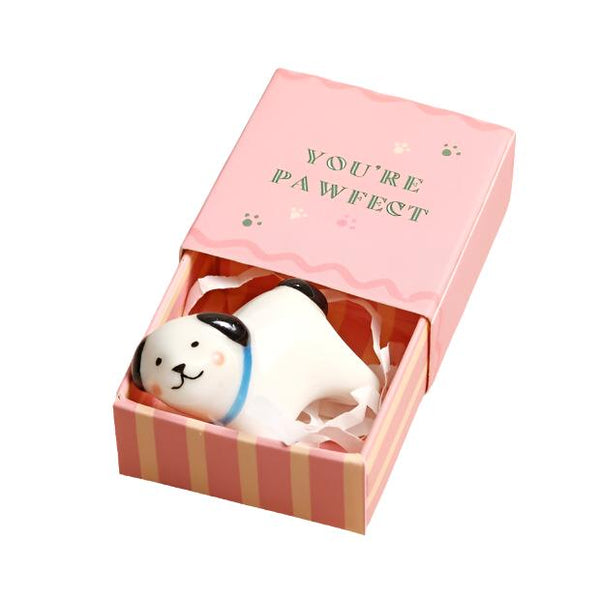Lisa Angel Tiny Matchbox Ceramic Dog Token