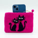 Ancient Wisdom Natural Felt Zipper Pouch - Two Cats