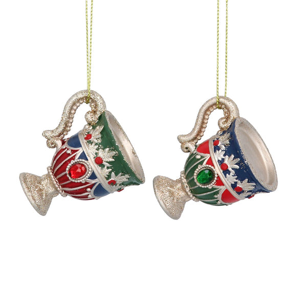 Gisela Graham Resin Decorations 4cm - Coloured Jewel Cup