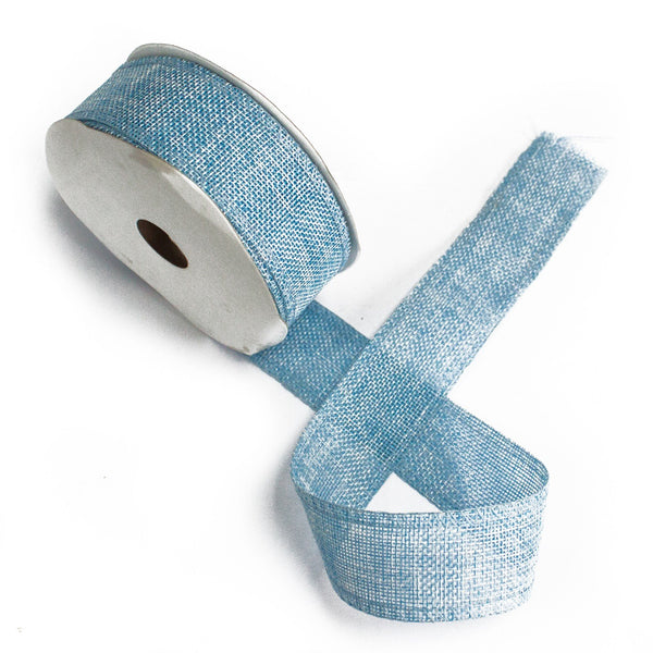 Ancient Wisdom Natural Texture Ribbon - 38mm x 20m - Baby Blue