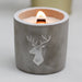 Ancient Wisdom Wooden Wick Concrete Candles - Med Pot - Stag Head - Whiskey & Woodsmoke