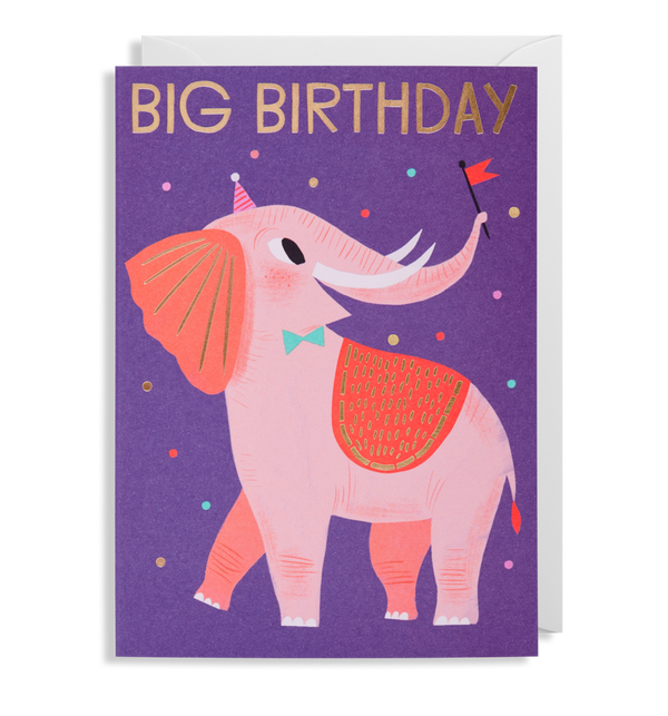 Allison Black - Elephant Birthday Greeting Card - Lagom Design