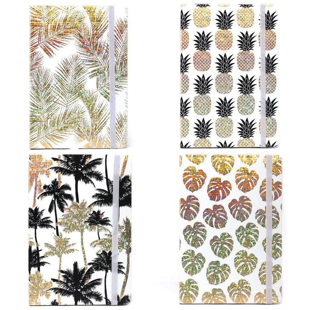 Ancient Wisdom Cool A5 Notebook - Lined Paper - Golden Tropical Assorted Designs