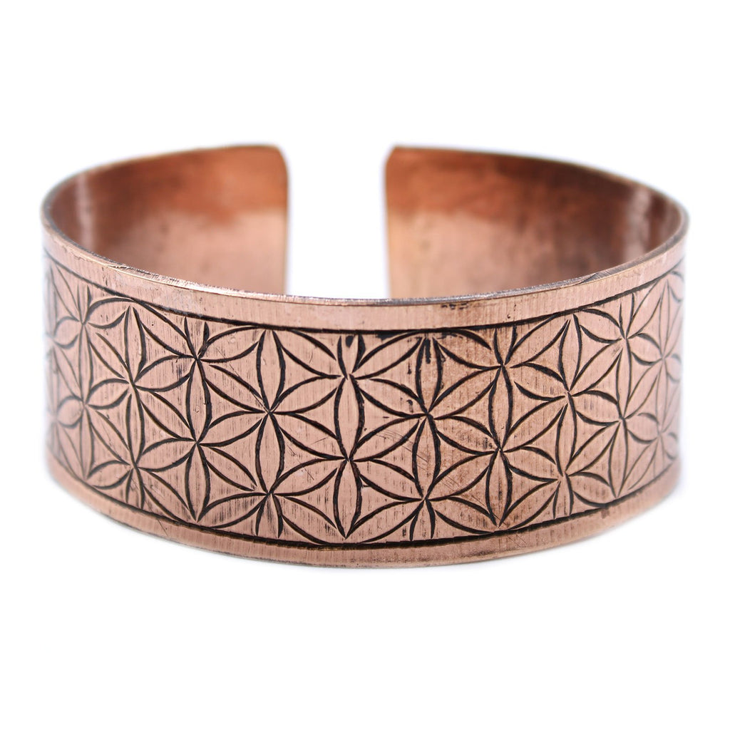 Ancient Wisdom Copper Tibetan Bracelet - Flower of Life