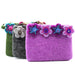 Ancient Wisdom Natural Felt Zipper Pouch - Four Flowers