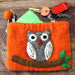 Ancient Wisdom Natural Felt Zipper Pouch - Owl on Branch
