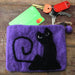 Ancient Wisdom Natural Felt Zipper Pouch - Black Cat