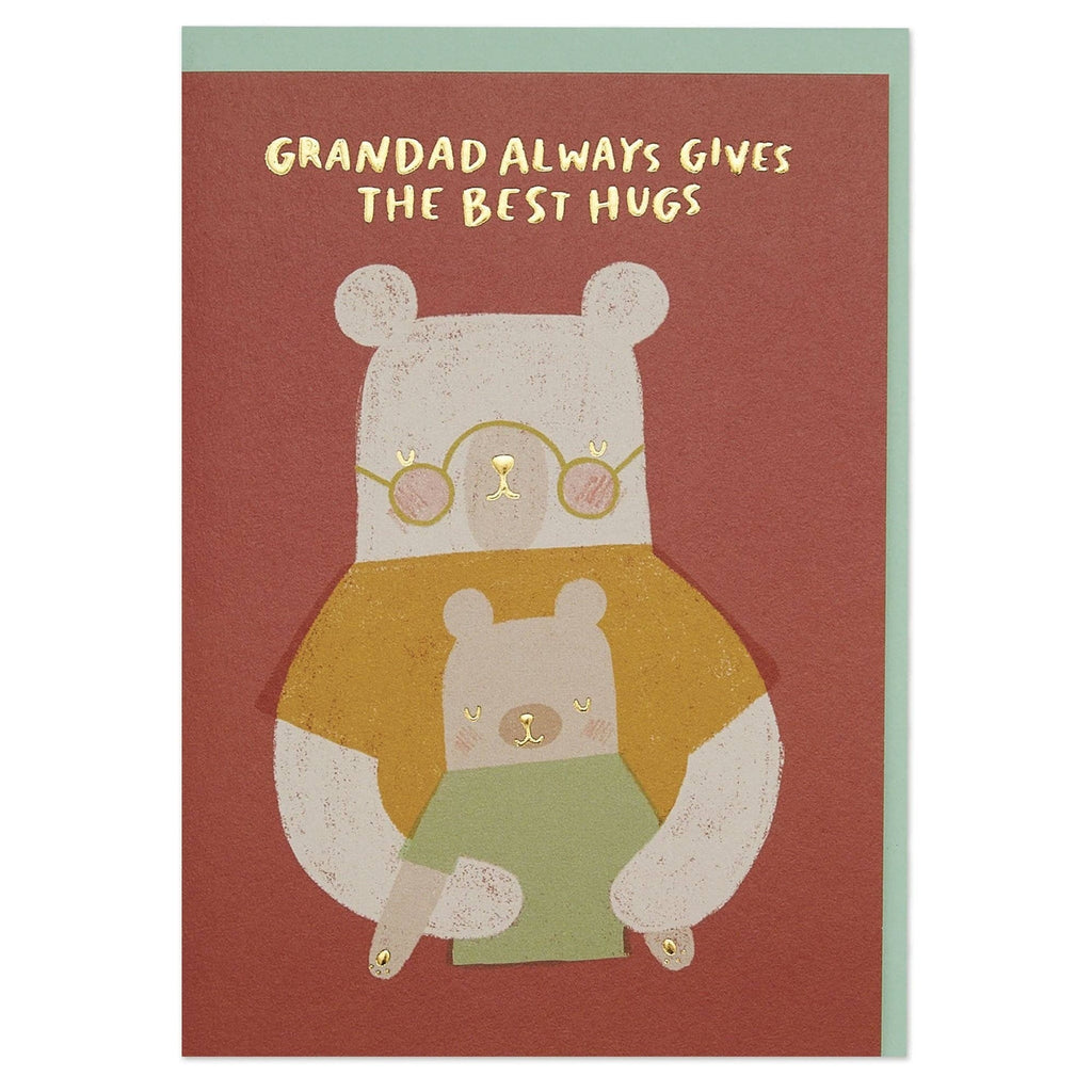 Raspberry Blossom Grandad Always Gives The Best Hugs Birthday Card