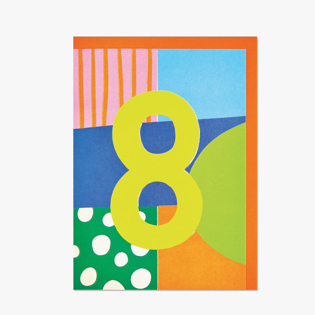 Raspberry Blossom Unisex Age 8 Birthday Card