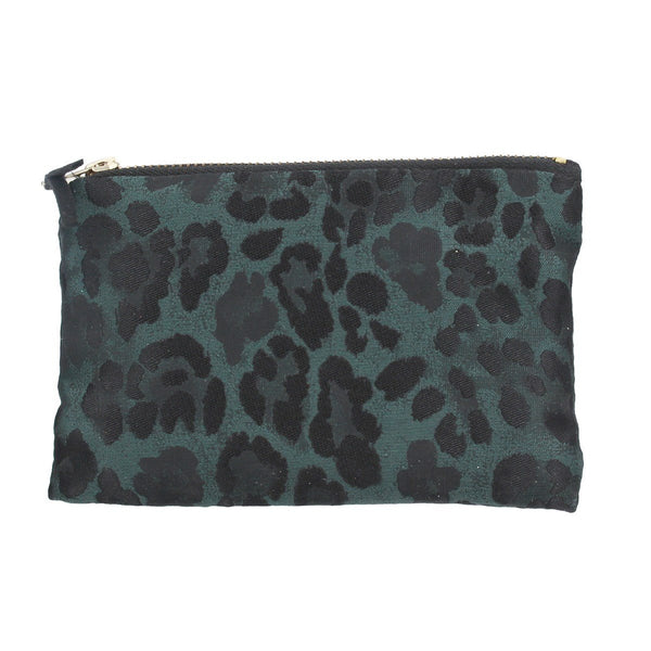 Gisela Graham Jacquard Purse 17cm - Green Leopard Print