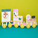 Raspberry Blossom New Baby Girl Concertina Fold Train Card - Raspberry Blossom