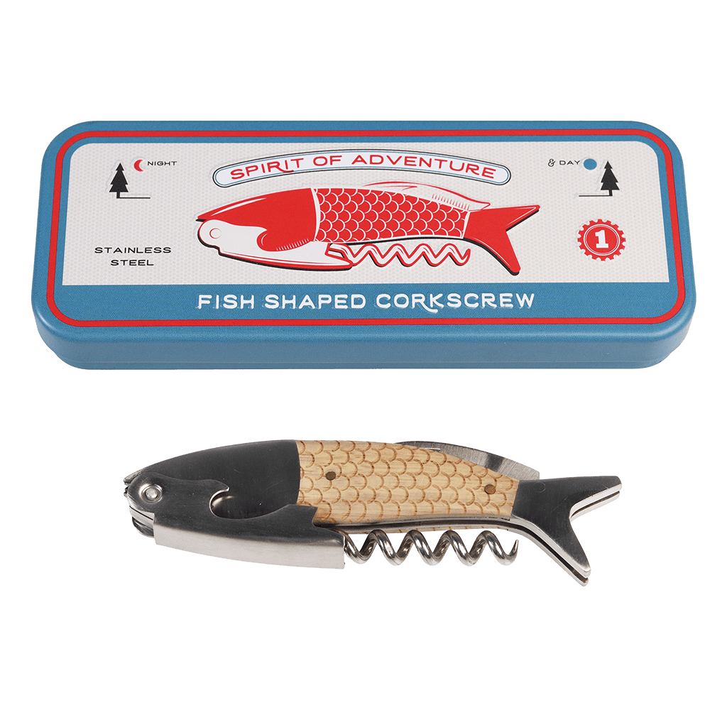 Rex London Spirit Of Adventure Fish Shaped Corkscrew In A Tin