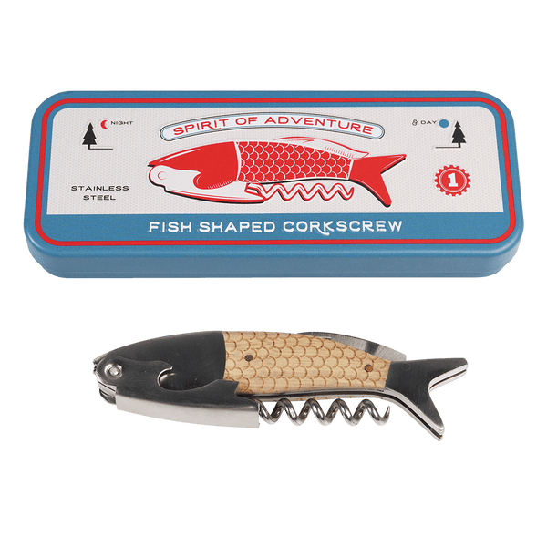 Rex London Spirit Of Adventure Fish Shaped Corkscrew In A Tin