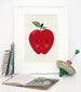 Mrs Best Paper Co Red Apple - Cute Nursery Art Print