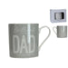 Gisela Graham Bone Chine Mug - Light Grey `Dad`