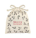 East of India Merry Christmas Holly Drawstring Gift Bag