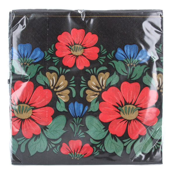 Gisela Graham Pack Of 20 Paper Napkins - Coloured Flowers