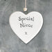 East of India Porcelain Heart - Special Niece