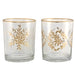 Gisela Graham Glass Nite Lite - Gold Etched Leaf/Snowflake