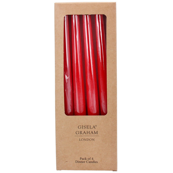 Gisela Graham Box of 4 Taper Candle - Red