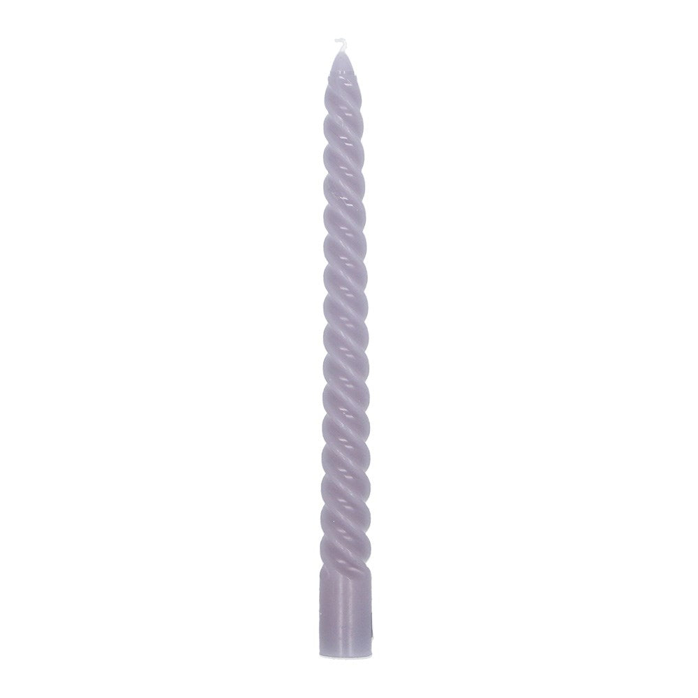 Gisela Graham Taper Candle 25cm - Soft Grey Twist