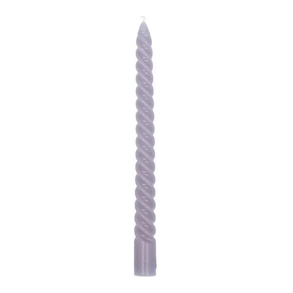 Gisela Graham Taper Candle 25cm - Soft Grey Twist