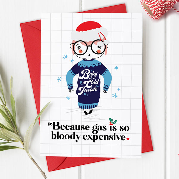 Daisy Xmas Bloody Gas Christmas Card