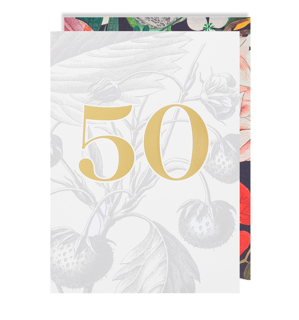 Age 50 Royal Botanical Birthday Card - Lagom Design