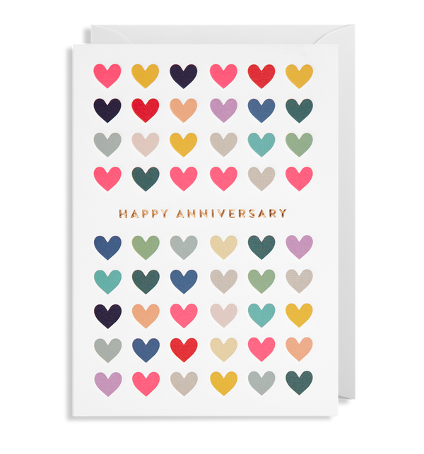 Happy Anniversary Hearts Greeting Card - Lagom Design