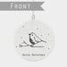 East of India Flat Porcelain Bauble - Christmas Robin