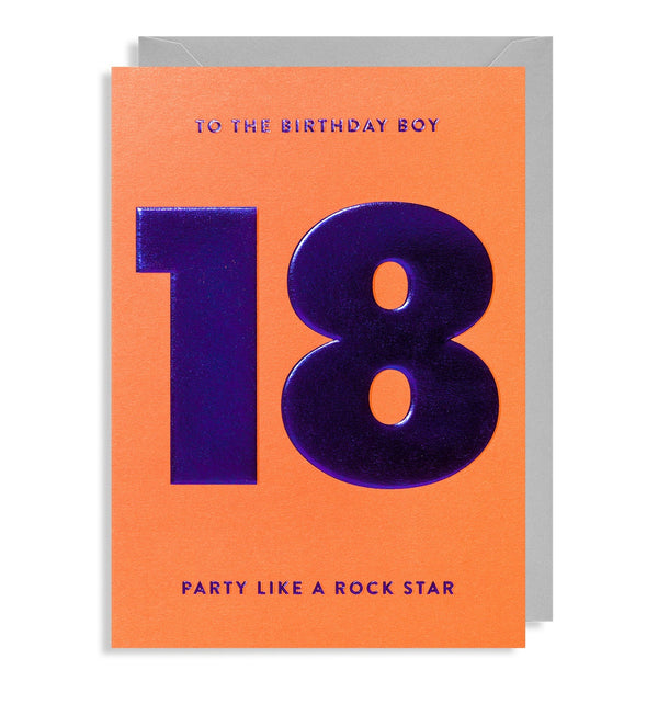 Party Like A Rockstar Age 18 Birthday Card - Lagom Design