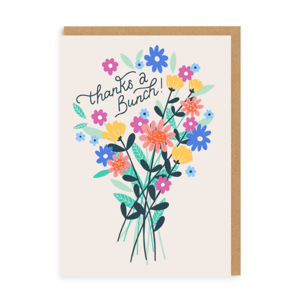 Ohh Deer Thanks A Bunch Flowers Greeting Card