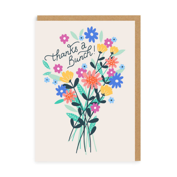 Ohh Deer Thanks A Bunch Flowers Greeting Card