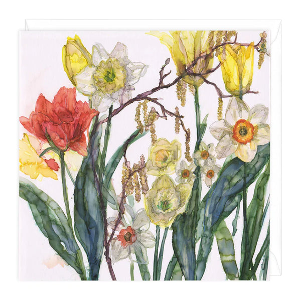 Whistlefish Daffodils and Catkins Floral Art Card
