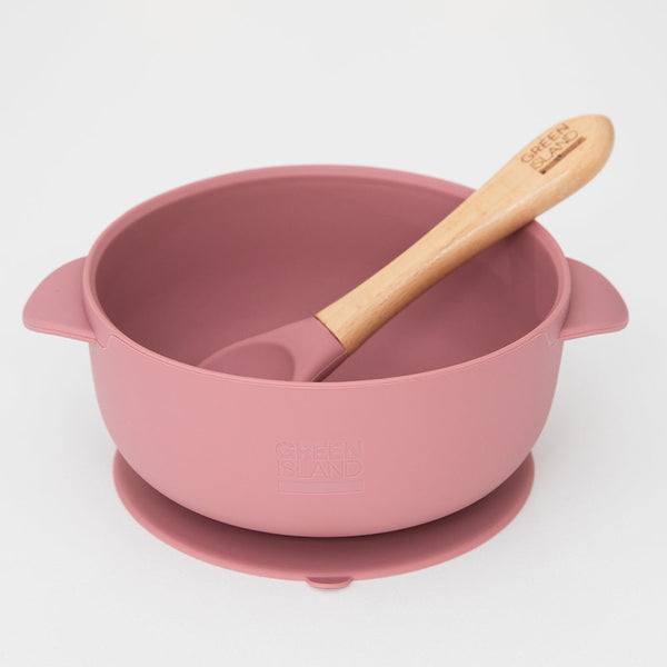 Green Island Baby Bowl & Spoon - Mulberry