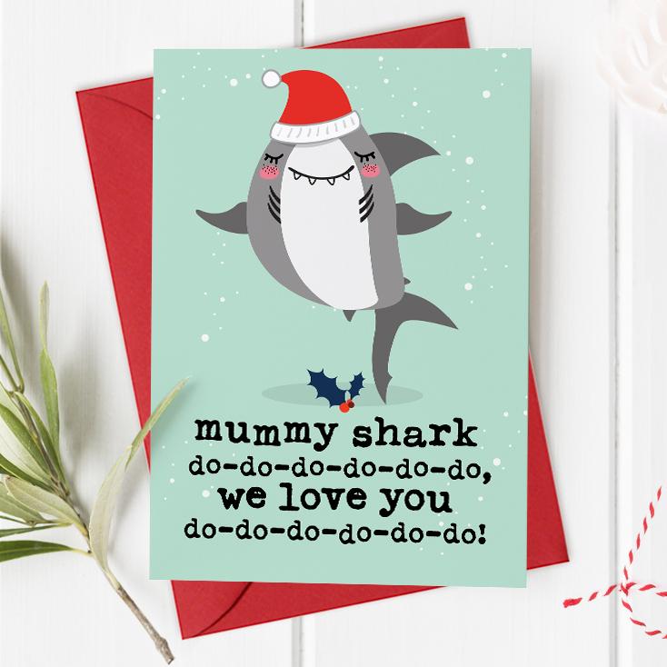Mummy Shark Christmas Card