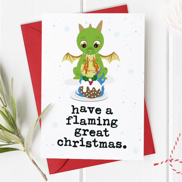 Funny Dragon Christmas Card