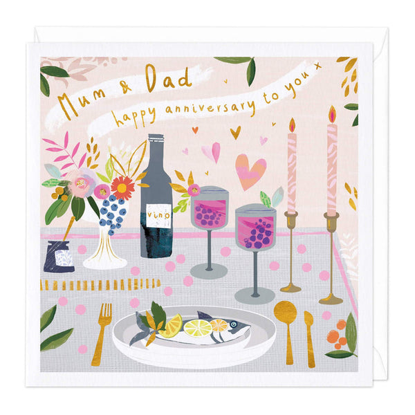 Whistlefish Mum and Dad Happy Anniversary Card