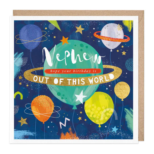 Whistlefish Space Nephew Birthday Card