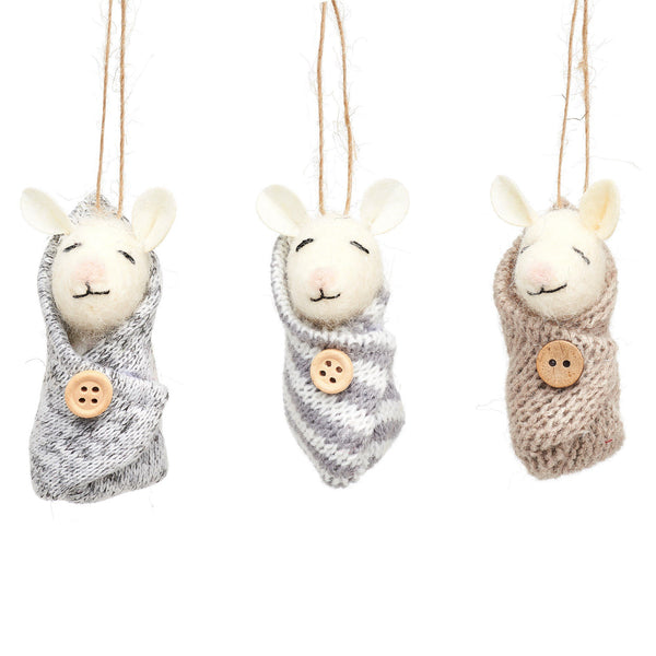 Sass & Belle Baby One Mice Felt Decoration - Assorted Designs